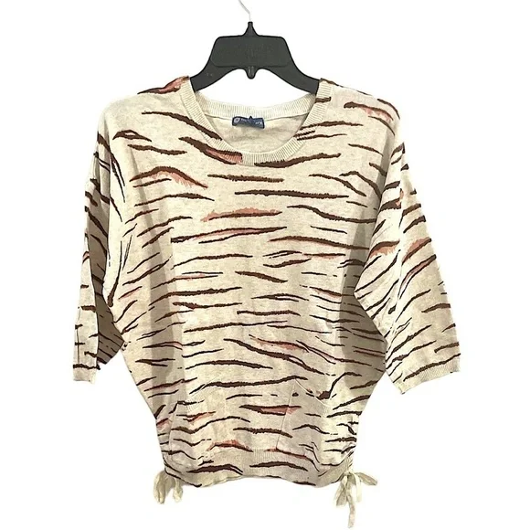 Democracy Animal Print Oversized Cinch Sweater Size XS/Fits Small & Medium NWT - Picture 2 of 11
